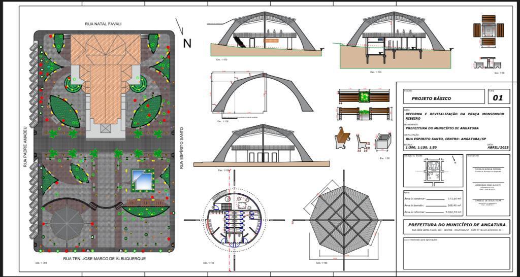 Projeto da Praça da Matriz de Angatuba é divulgado no site da prefeitura