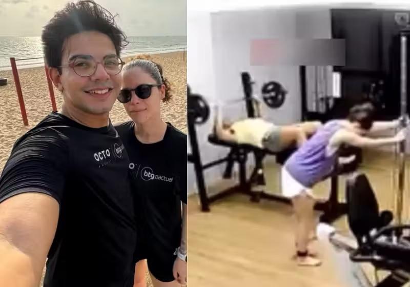 Mulher salva marido preso em aparelho de academia na Paraíba
