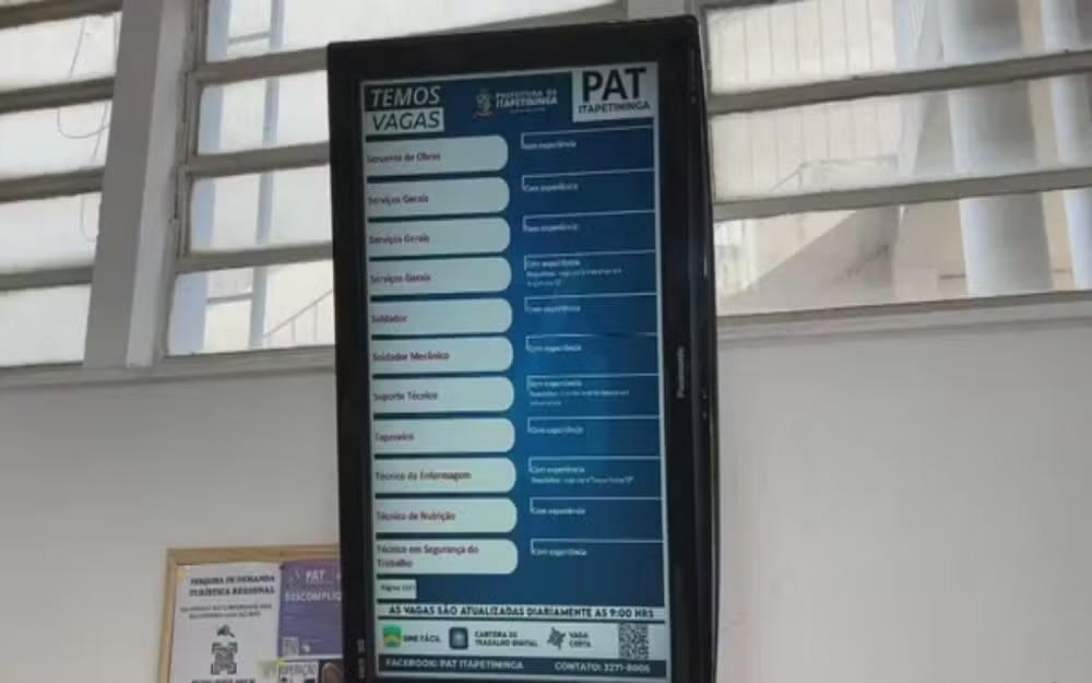 PAT de Itapetininga inicia a semana com mais de 600 vagas de emprego