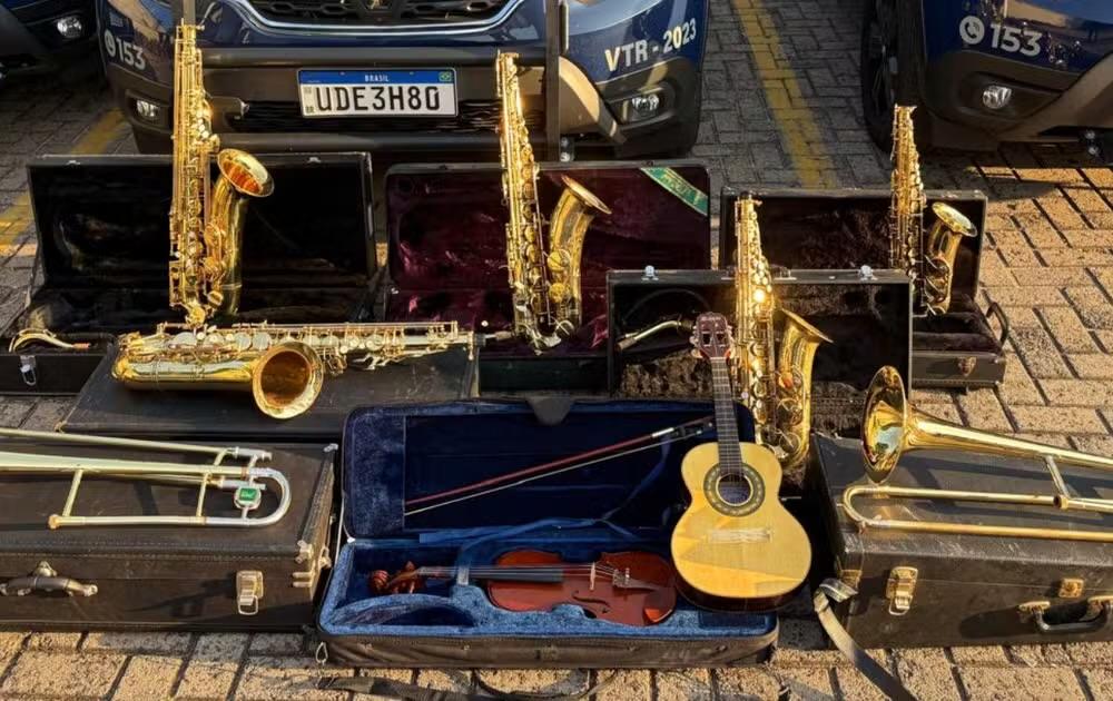 GCM recupera instrumentos musicais roubados do Projeto Guri em Jundiaí