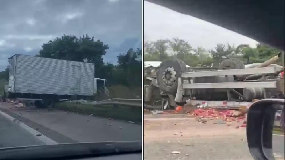 Engavetamento com oito veículos deixa trânsito lento na Rodovia Celso Charuri em Sorocaba