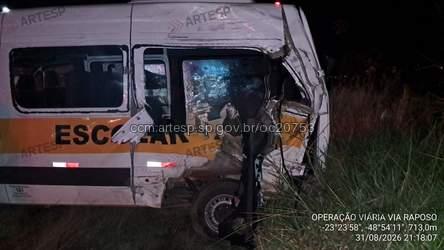 Ultrapassagem termina em grave acidente com dois mortos e sete feridos na Raposo Tavares, em Paranapanema