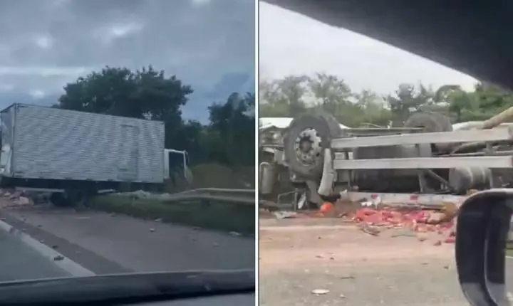 Engavetamento com oito veículos deixa trânsito lento na Rodovia Celso Charuri em Sorocaba
