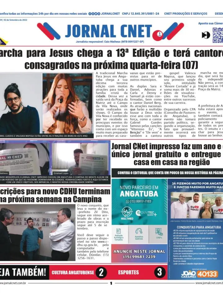 Jornal CNet Edição 59 - 02 de Setembro de 2022