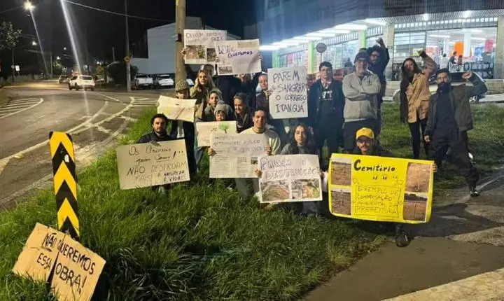 Moradores protestam contra obra em Sorocaba após morte de saguis em área desmatada