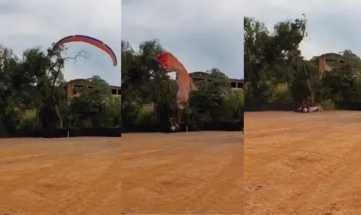 Piloto de paramotor cai em rodovia em obras e é socorrido em Piedade