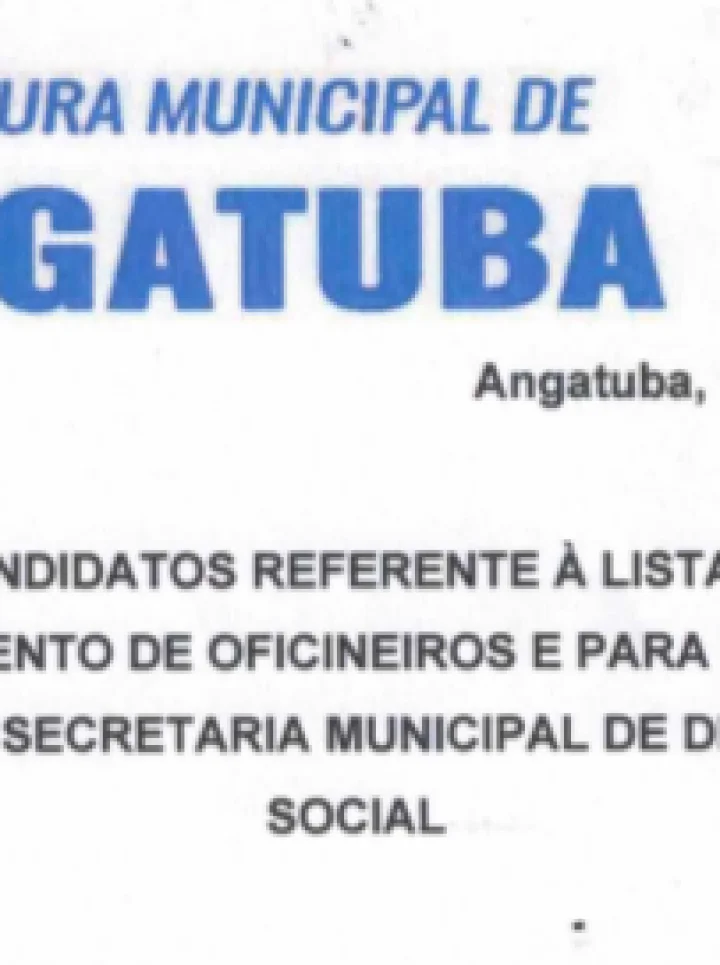 RECURSOS DOS CANDIDATOS REFERENTE À LISTA DOS NOMES PARA  O CREDENCIAMENTO DE OFICINEIROS